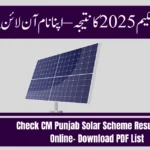 Check CM Punjab Solar Scheme Result 2025 Online– Download PDF List